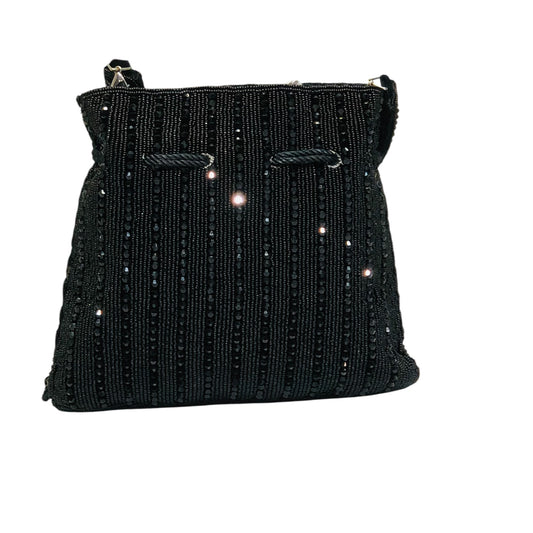 Home Pearl Black Beaded Fringe Bridal Potli Bag – Elegant Evening Purse