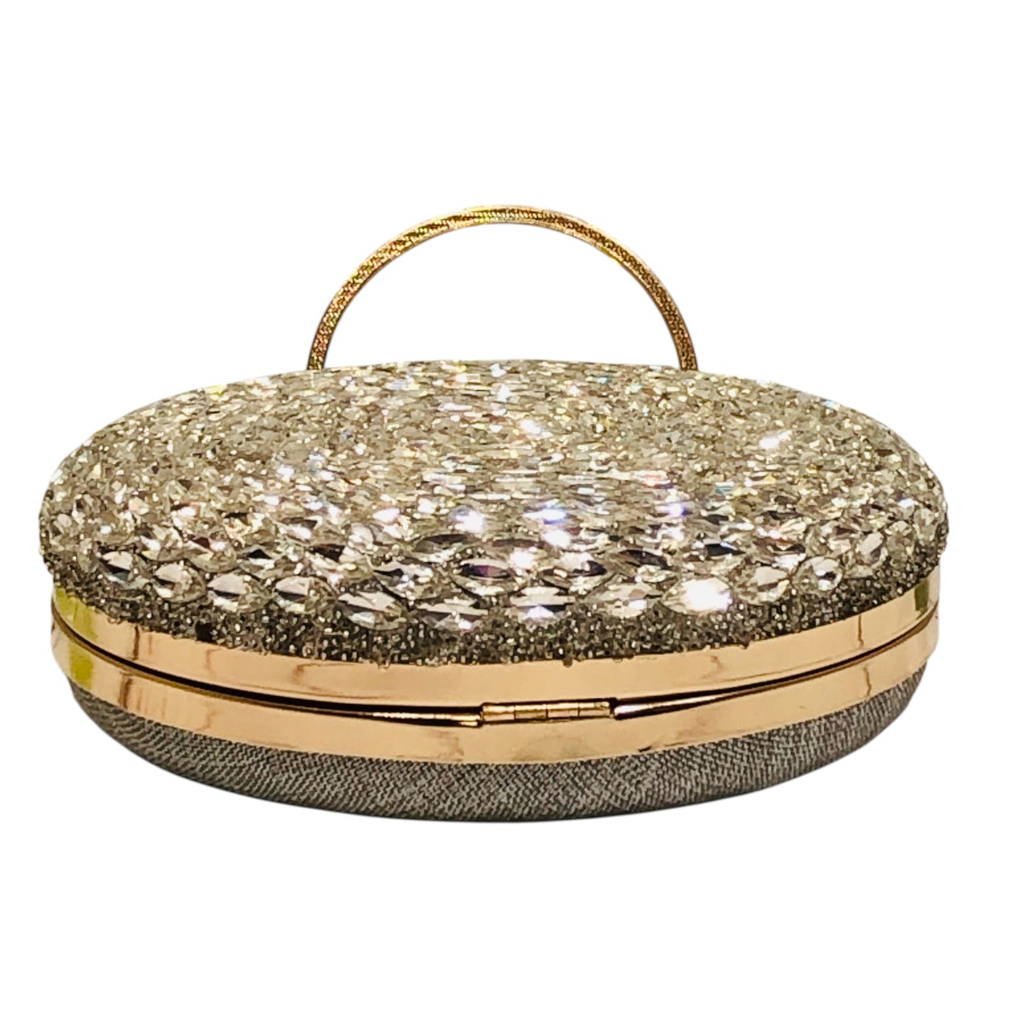 Home Pearl Crystal Bridal Potli Bag – Round Ring Handle