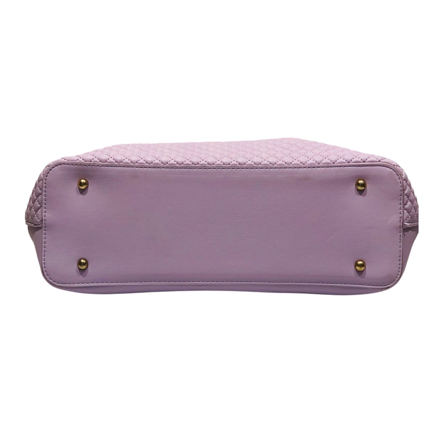 Home Pearl Quilted Lilac Tote Bag with Gold Chain Handles – Elegant Spacious