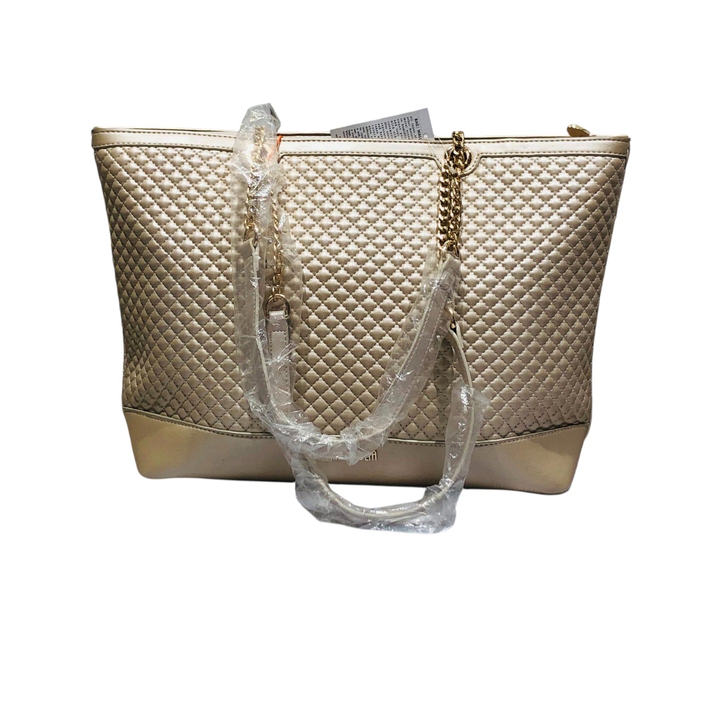 Home Pearl Quilted Lilac Tote Bag with Gold Chain Handles – Elegant Spacious