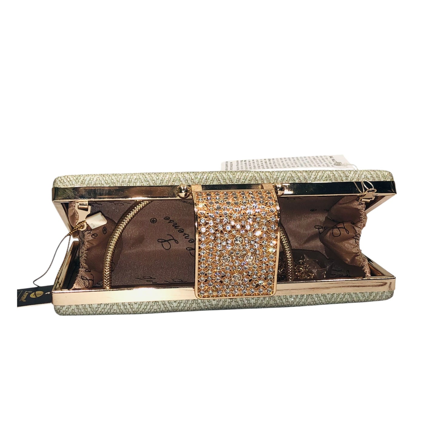 Home Pearl Elegant Green Chevron Bridal Clutch with Gold Chain – Luxe Evening Bag