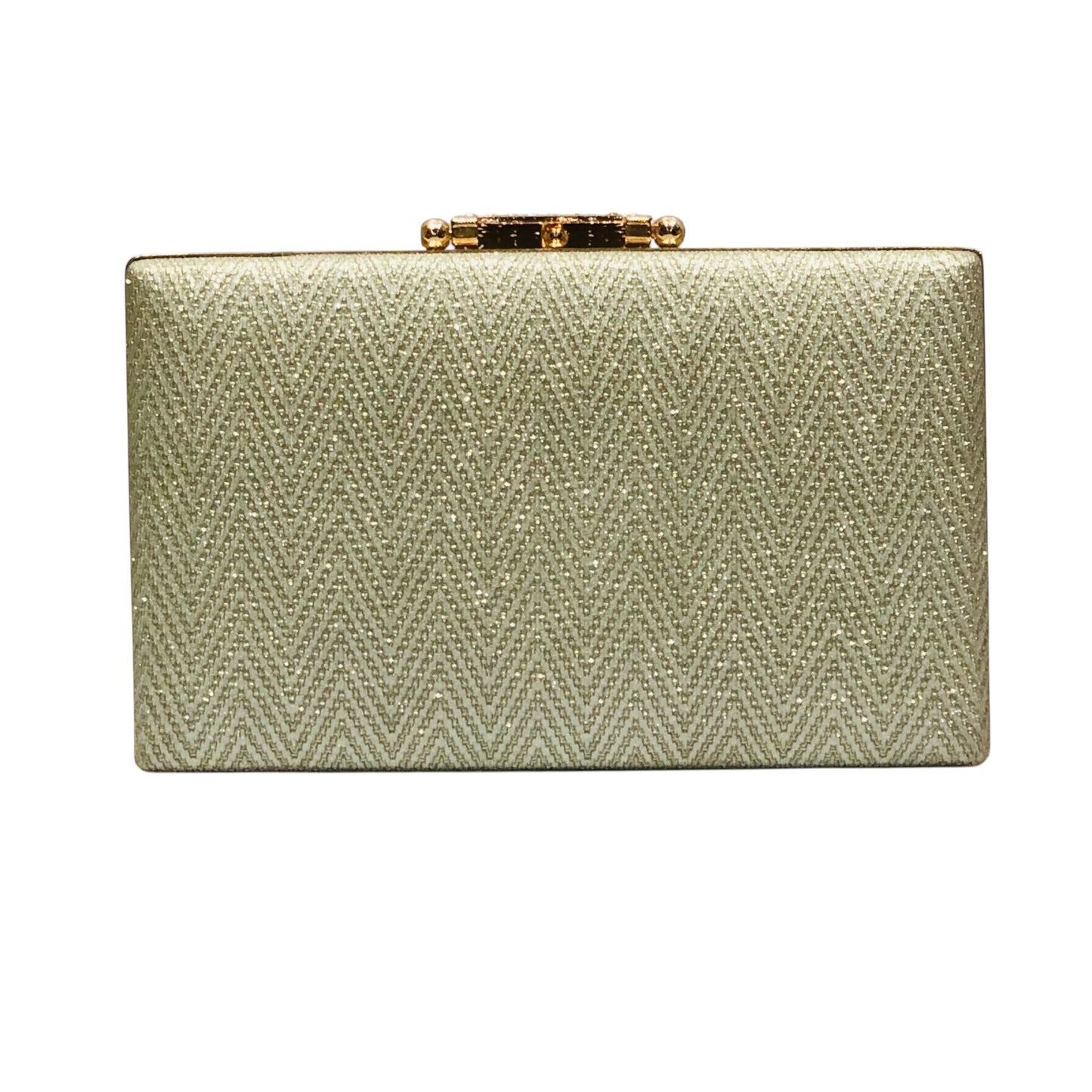 Home Pearl Elegant Green Chevron Bridal Clutch with Gold Chain – Luxe Evening Bag