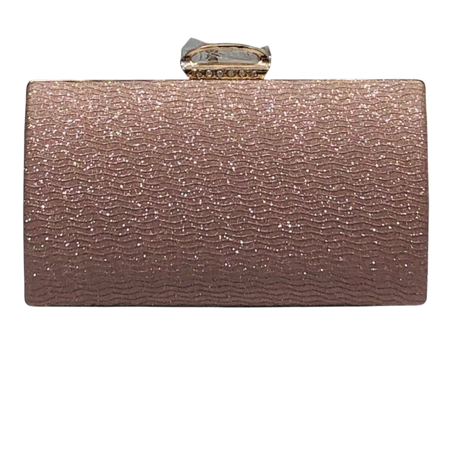 Home Pearl Rose Gold Glitter Bridal Clutch – Elegant Sparkle for Weddings Parties