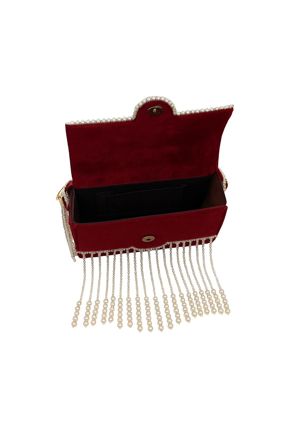 Home Pearl Luxury Handcrafted Bridal Clutch – Pearl Crystal Embellished Velvet Purse