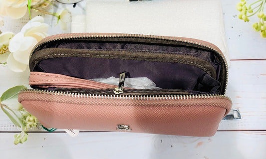 Home Pearl Blush Pink PU Leather Sling Wallet for Women