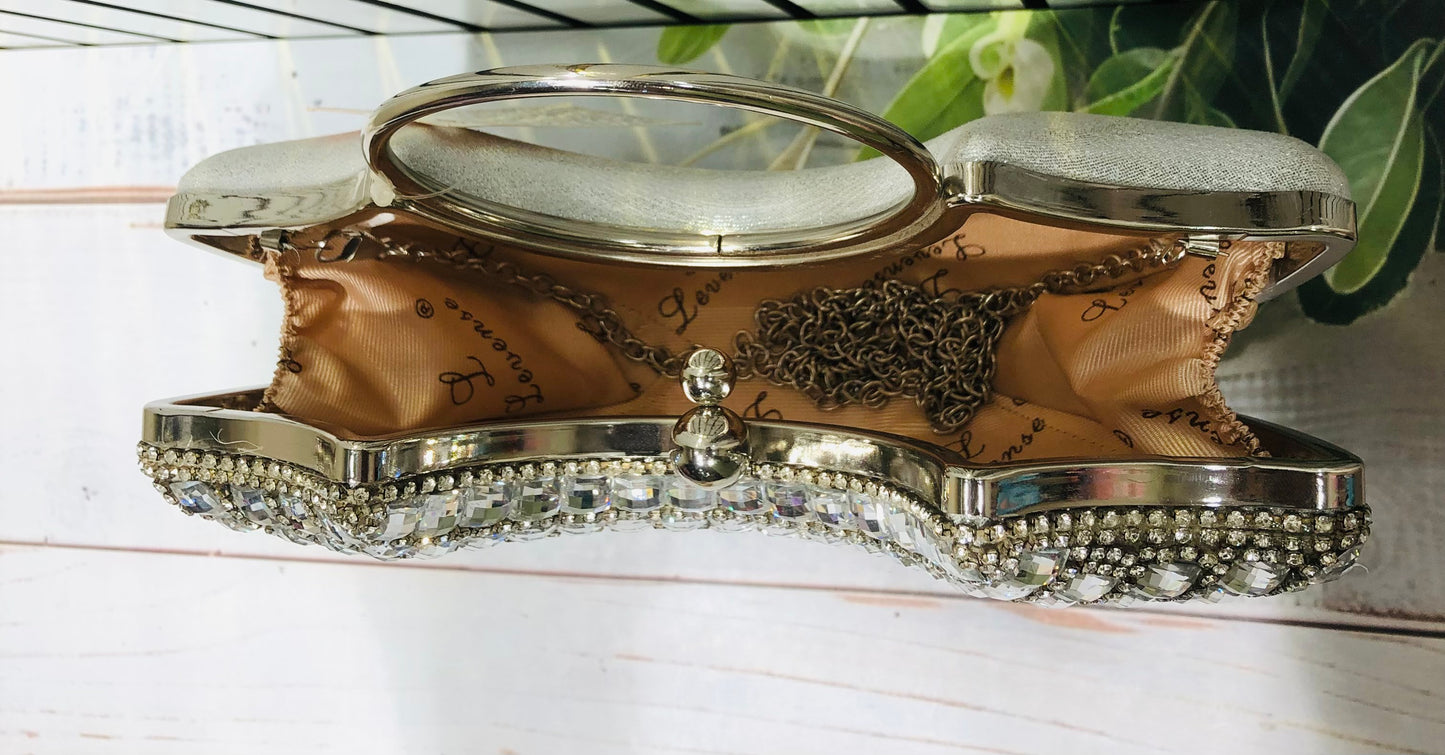 Home Pearl Sparkling Bridal Clutch – Glam Elegance in Every Detail