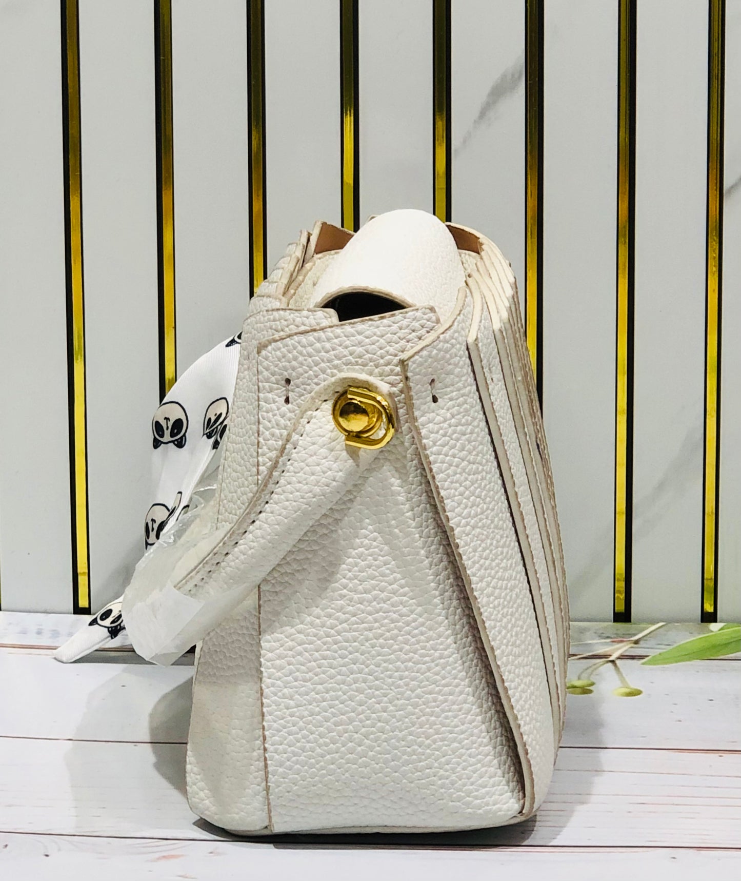 Home Pearl Sling Bag with Printed Scarf – Chic & Versatile