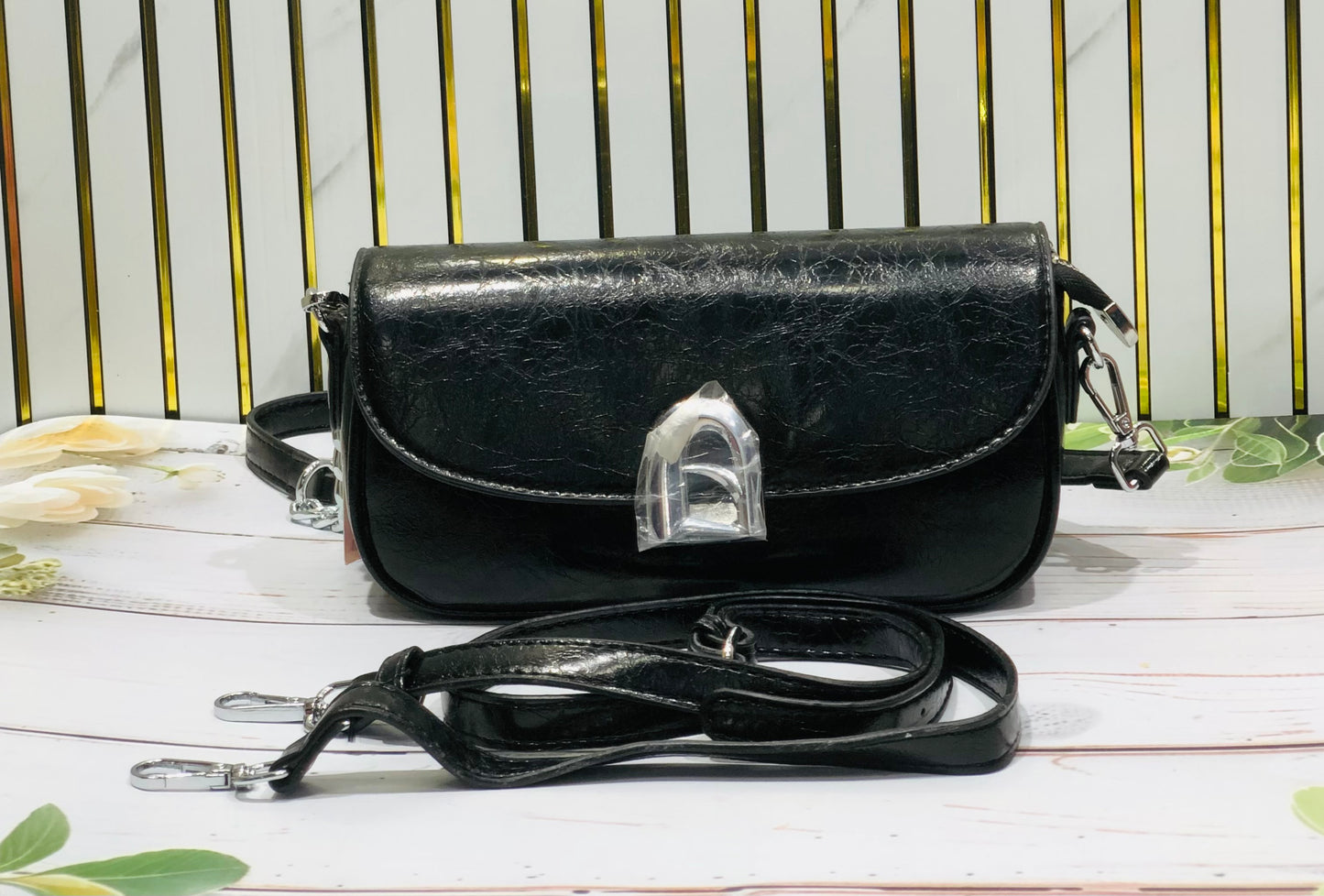 Home Pearl Glossy Sling Bag – Minimalist Chic with a Modern Twist