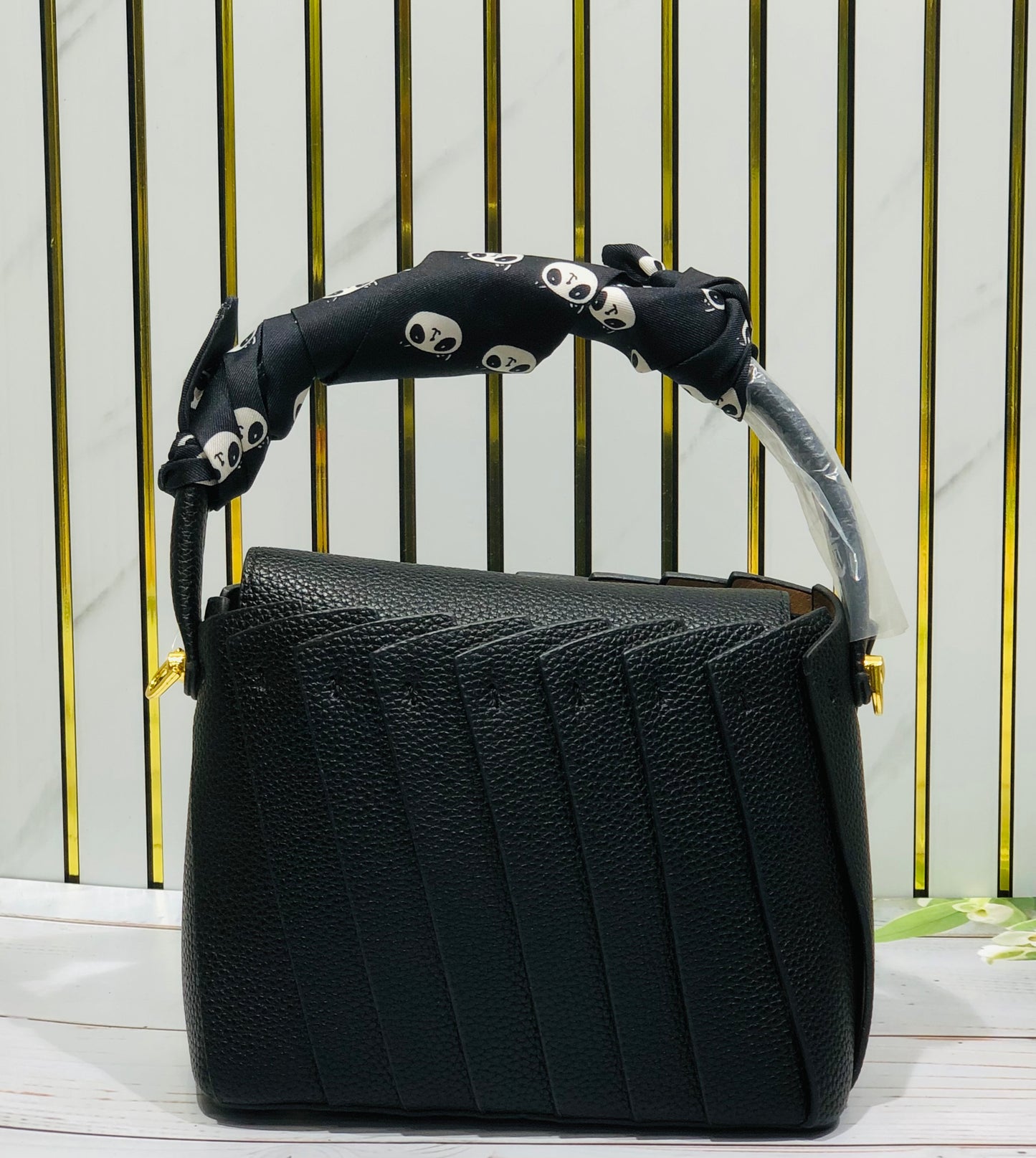 Home Pearl Sling Bag with Printed Scarf – Chic & Versatile