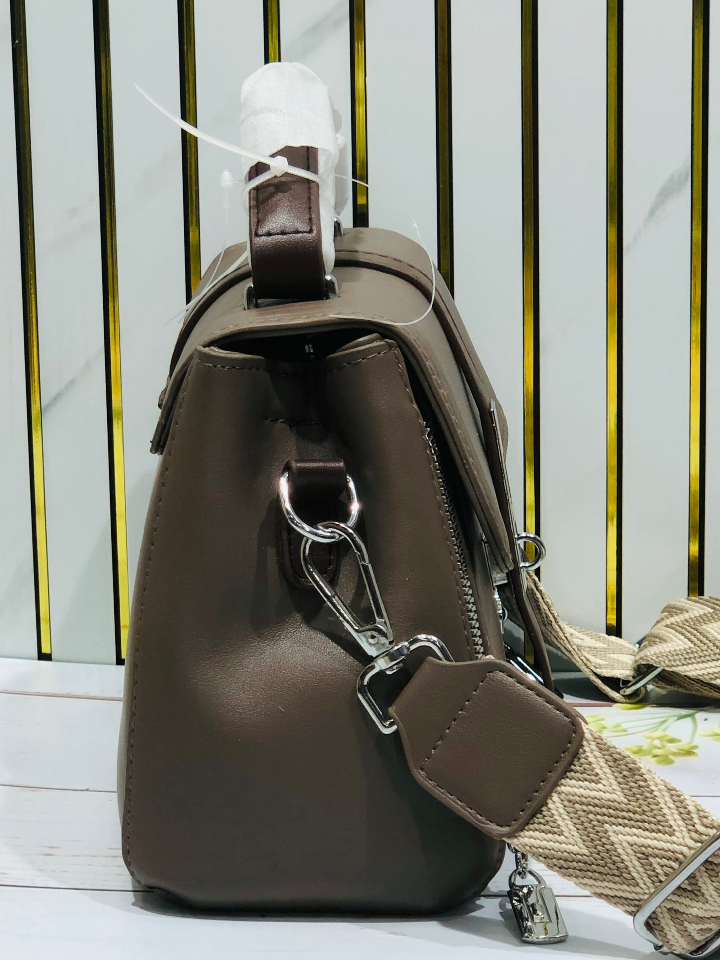 Home Pearl Classic Sling Bag with Monogram & Pattern Strap