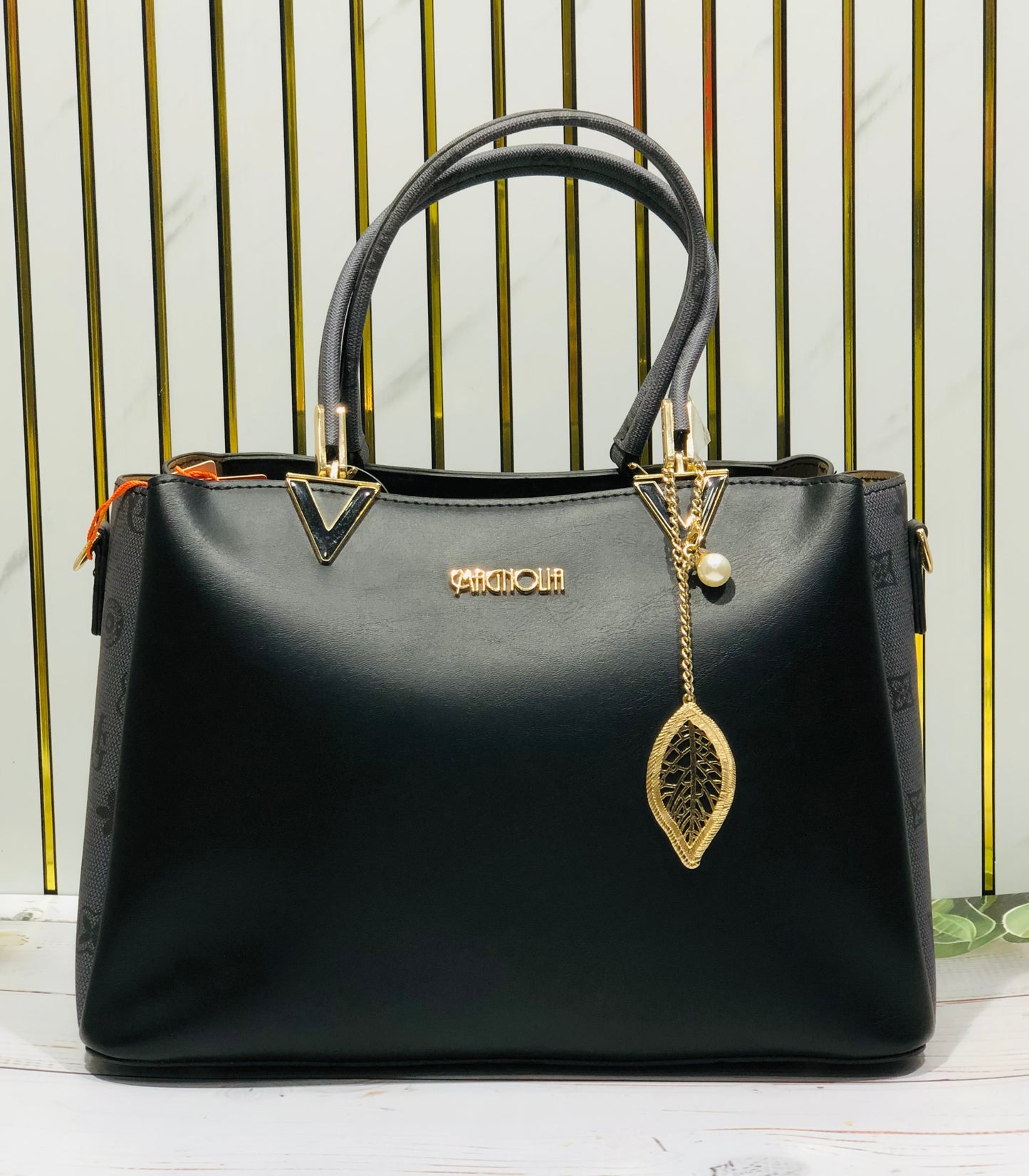 Home Pearl Elegant Medium Handbag with Gold Charm