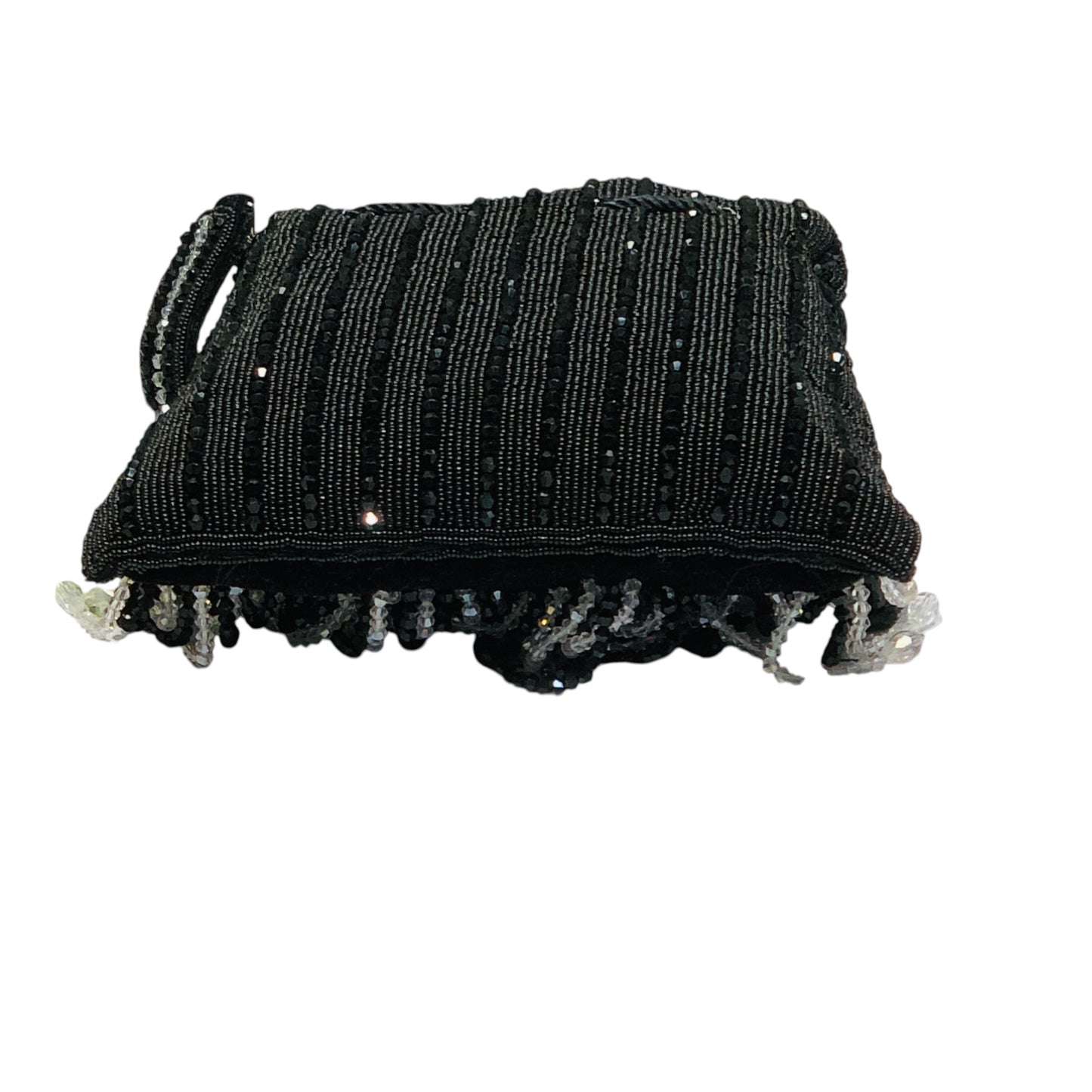 Home Pearl Black Beaded Fringe Bridal Potli Bag – Elegant Evening Purse