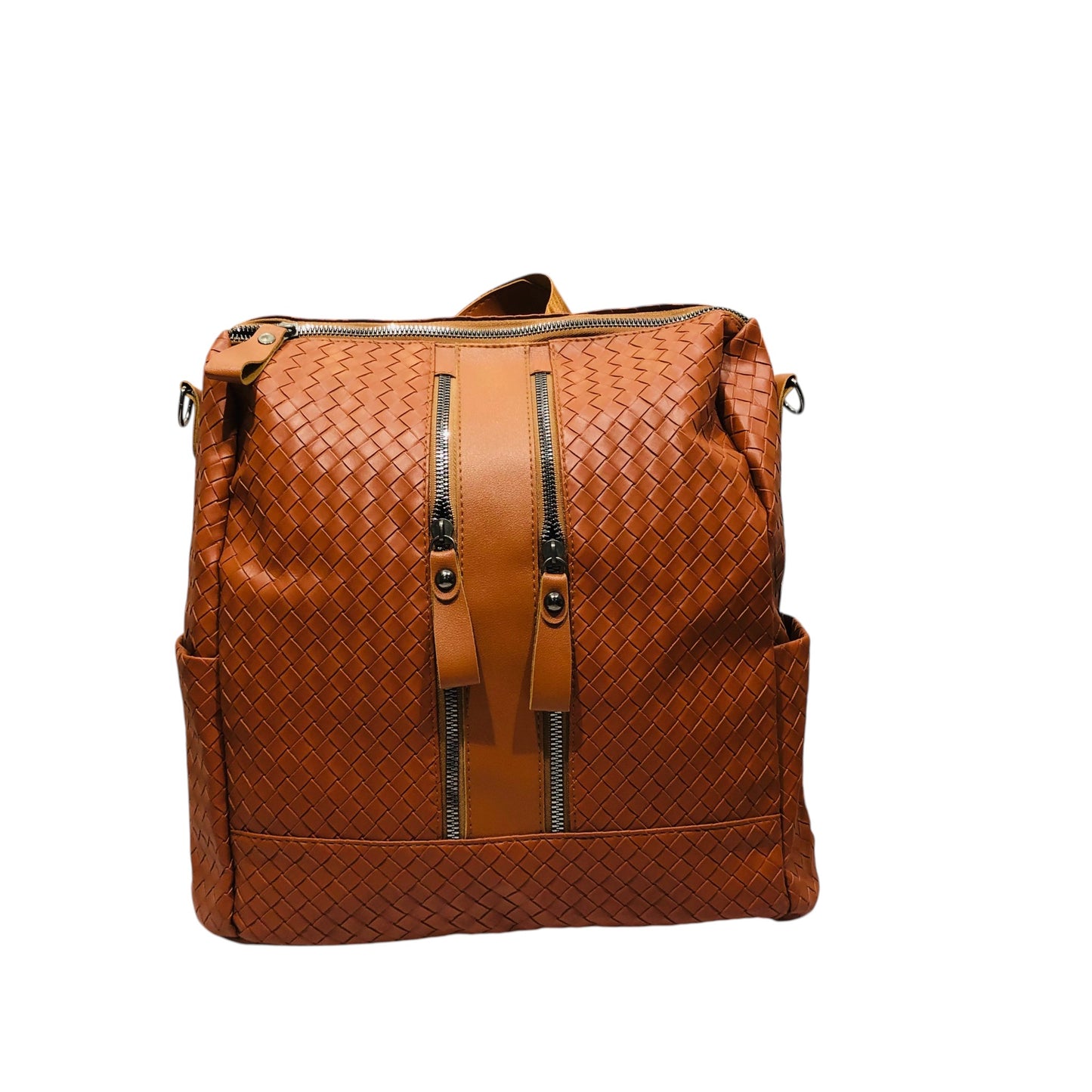 Home Pearl Premium Woven Pu Leather Backpack