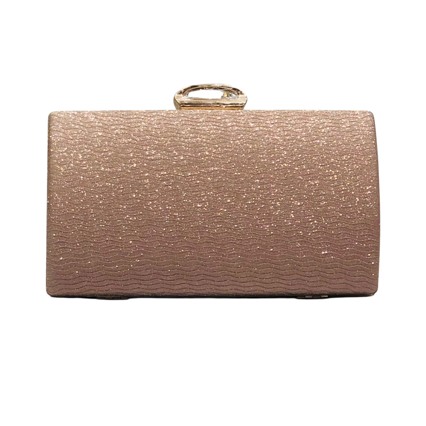 Home Pearl Rose Gold Glitter Bridal Clutch – Elegant Sparkle for Weddings Parties