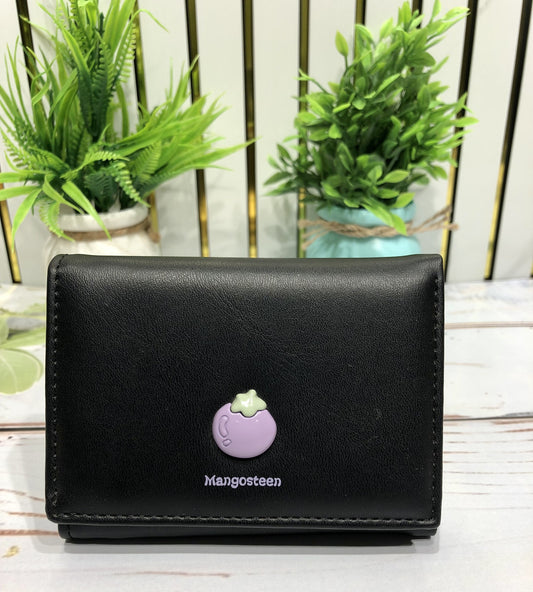 Home Pearl Cute Black “Mangosteen” Women’s Wallet – Compact  Trendy