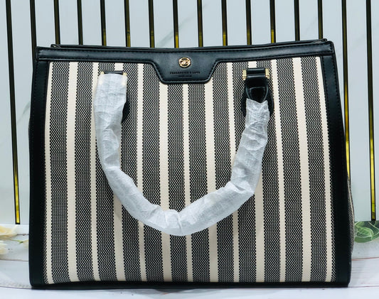 Home PearlElegant Striped Medium  Bag – Stylish Everyday Handbag