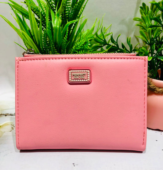 Home Pearl Classic Pink PU Leather Women’s Wallet