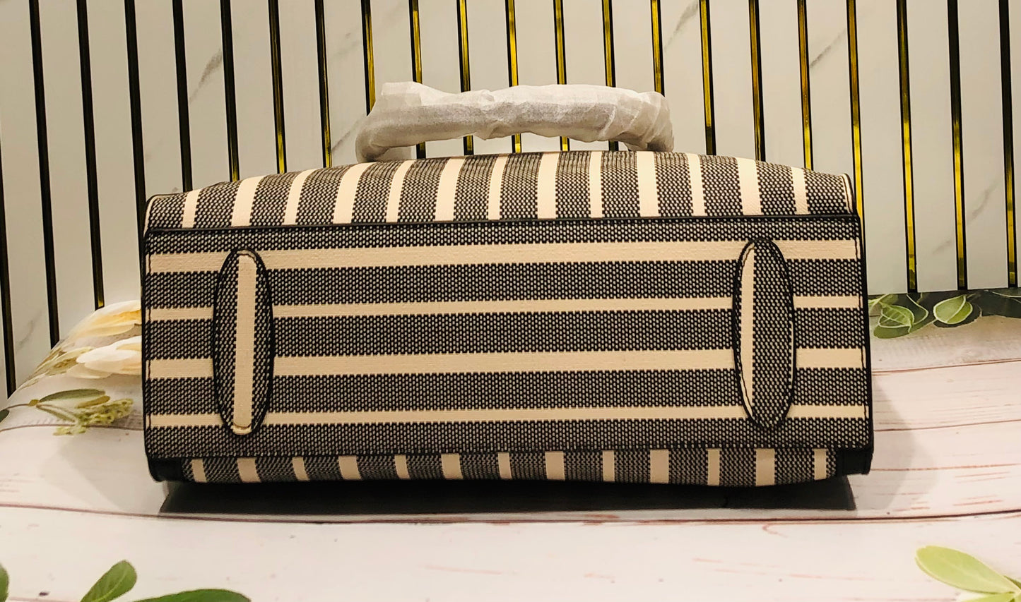 Home PearlElegant Striped Medium  Bag – Stylish Everyday Handbag