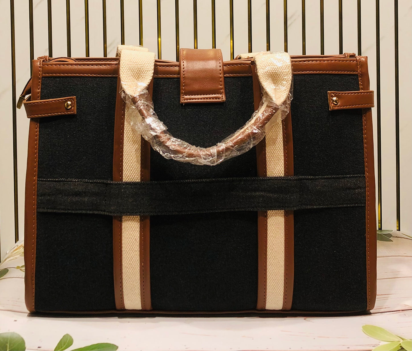 Home Pearl Classic Contrast Panel Tote Bag