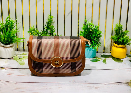 Home Pearl Checked Sling Bag – Classic Charm
